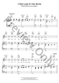 I Got Lost In His Arms piano sheet music cover